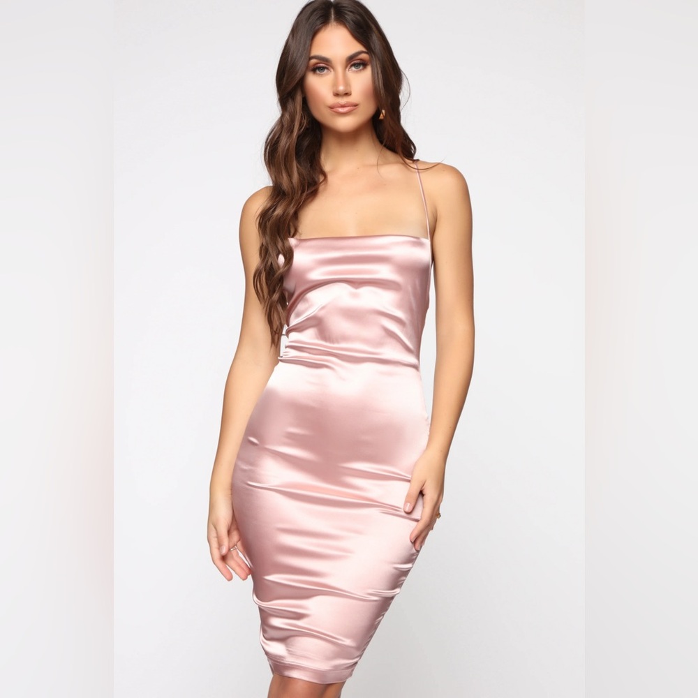 Fashion Nova Fantasy Dream Satin Mauve Dress